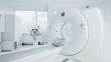 Medical CT or MRI or PET Scan Standing in the Modern Hospital Laboratory. Technologically Advanced...