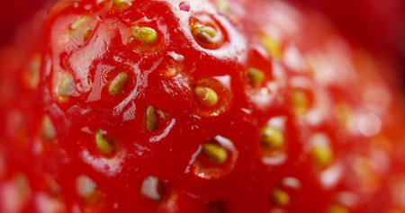 strawberry macro close up as very nice food backgroundの写真素材