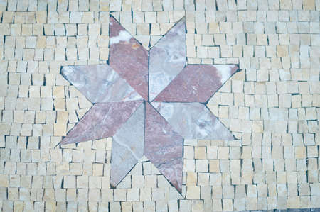Fragment of artistic handmade tiles design background, top view closeupの写真素材