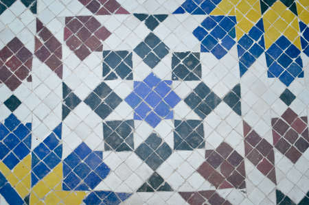 Closeup on colorful moroccan mosaic design as a beautiful background. art and craft
