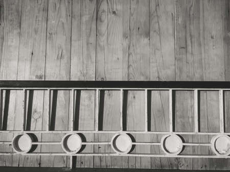 Natural wooden background surface abstract texture . Black and white imageの写真素材
