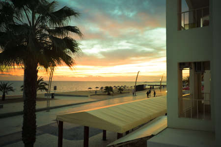 Bright sea sunset outdoor backgroundの写真素材