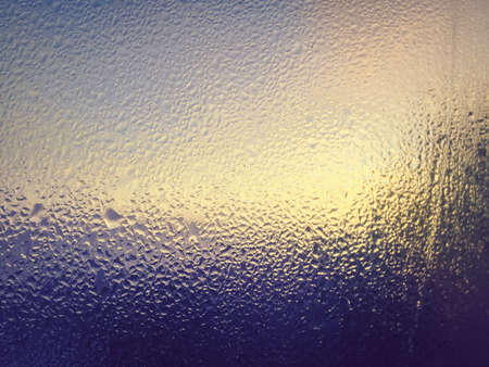 Close up view on condensation window blurry texture background. Blurred macro photoの写真素材