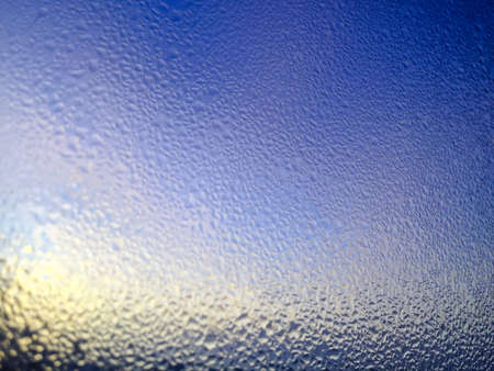 Close up view on condensation window blurry texture background. Blurred macro photoの写真素材