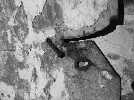 Vintage grungy background of galvanized rusty metal wall texture surfaceの写真素材