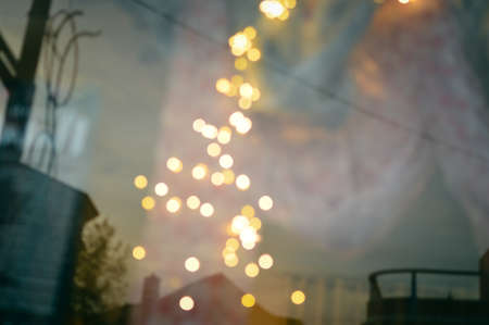 Light blurred bokeh colorful abstract backgroundの写真素材