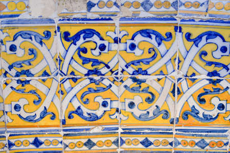 Traditional azulejos portuguese decorative tiles artistic colorful design background