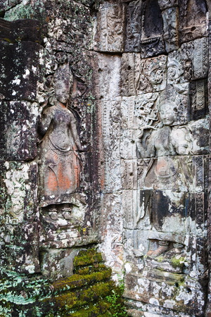 Angkor Wat Cambodia. Khmer ancient Buddhist temple under the picturesque sky with clouds and sunlight. Famous landmark, place of worship in Asia.の写真素材