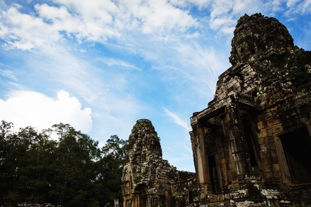 The most picturesque castle of Angkor Thom in Cambodia. Banteay Srei castle.の写真素材