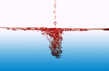 Cold water splash. Isolated in white backgroundの写真素材