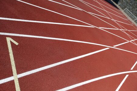 Path for the run on the sport stadiumの写真素材