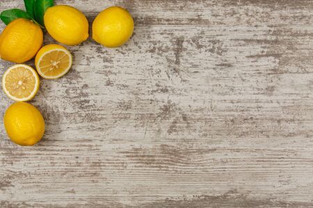 Frame from lemons.  Background with copy spaceの写真素材