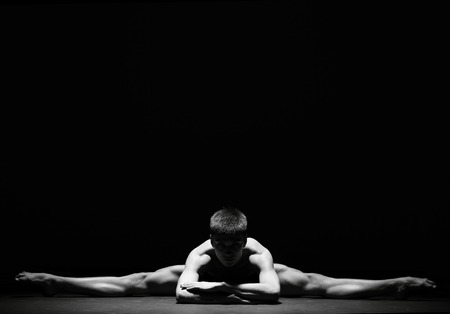 Creative picture with dancer in motion - Black and white imageの写真素材