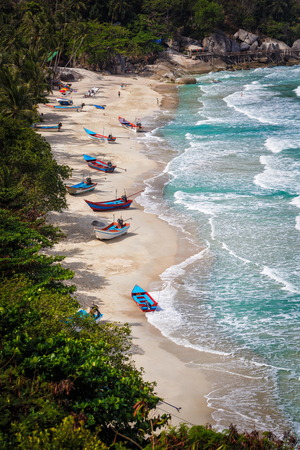 Scenic views of the blue sea in Thailandの写真素材