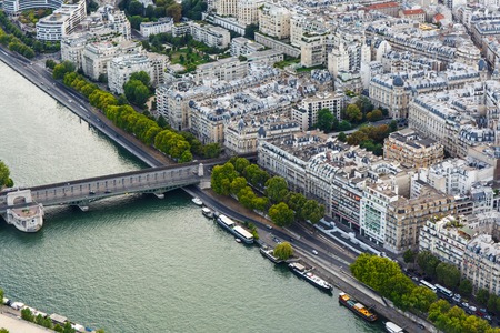 View of the Seine from the Eiffel tower. Paris, France.の写真素材