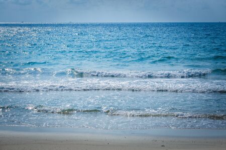Beautiful blue sea with waves in Thailandの写真素材