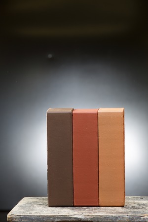 Closeup view of bricks with holes studio shot