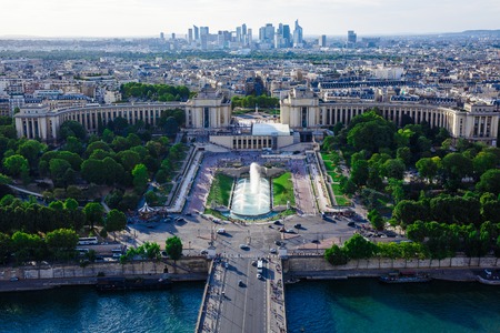 The capital of France under blue sky with white cloudsの写真素材