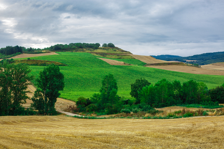 Picturesque landscape of Spain with cloudy skyの写真素材