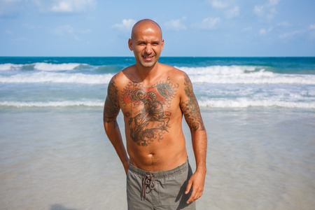 Portrait of brutal menの写真素材