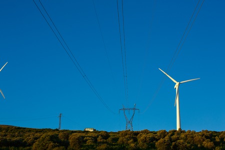 Spanish village landscape with windmills