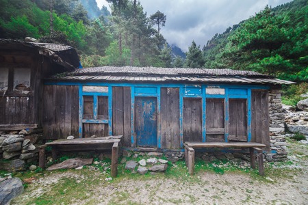 Old building in the mountainsの写真素材