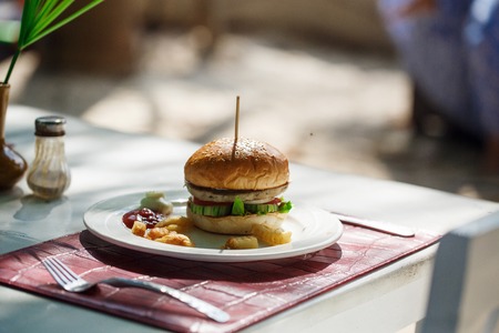 Burger with meatの写真素材