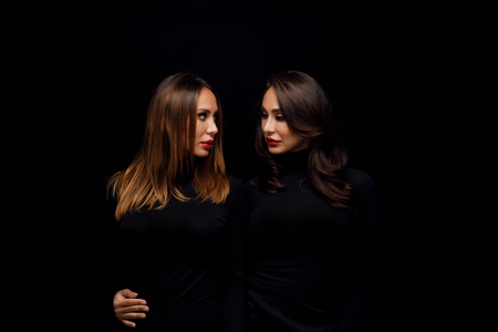 Beautiful girls twinsの写真素材