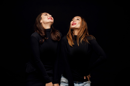 Beautiful girls twinsの写真素材
