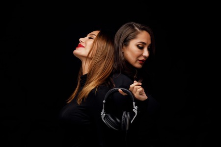 Beautiful girls twins-djの写真素材