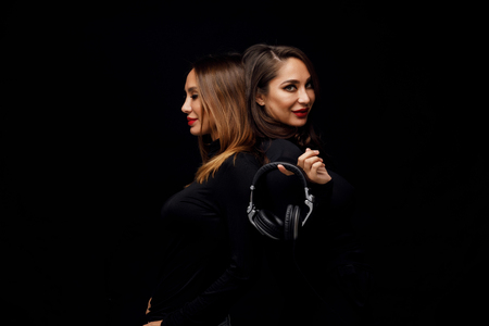 Beautiful girls twins-djの写真素材