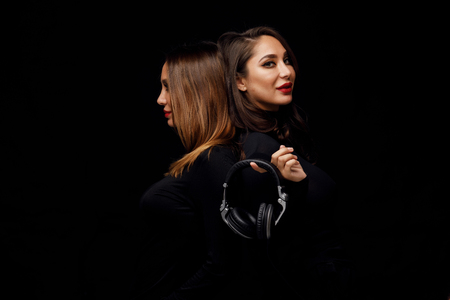 Beautiful girls twins-djの写真素材