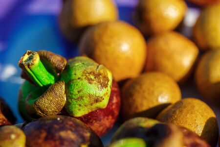 different exotic fruits in Thailand on a Sunny dayの写真素材