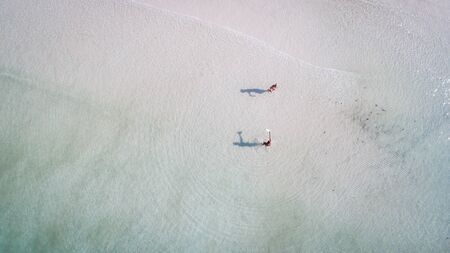 blue sea from a birds eye viewの写真素材