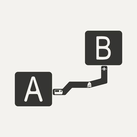 Flat in black and white mobile application distanceのイラスト素材