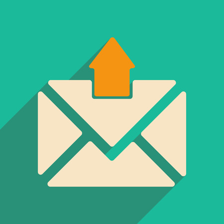 Flat with shadow icon and mobile applacation envelopeのイラスト素材
