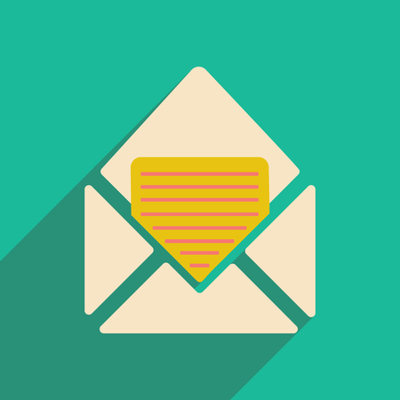 Flat with shadow icon and mobile applacation envelope documentのイラスト素材