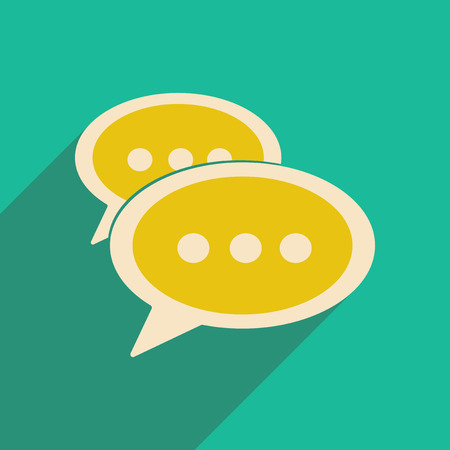 Flat with shadow icon and mobile applacation information thoughtsのイラスト素材