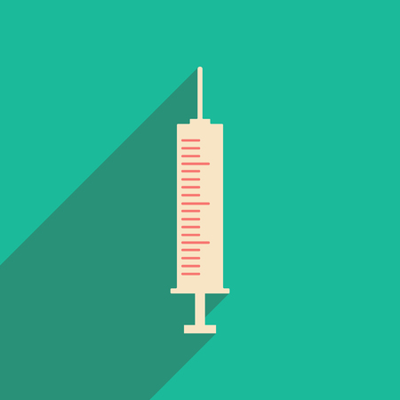 Flat with shadow icon and mobile applacation hypodermicのイラスト素材