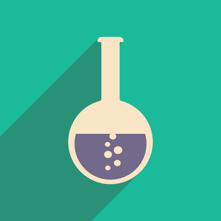 Flat with shadow icon and mobile applacation flaskのイラスト素材