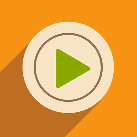 Flat with shadow icon and mobile applacation play iconのイラスト素材