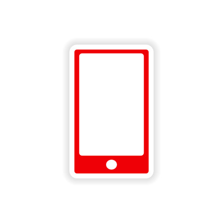 icon sticker realistic design on paper phone touchのイラスト素材