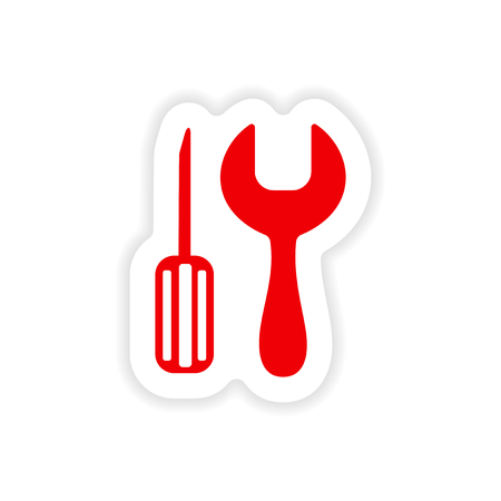 icon sticker realistic design on paper toolsのイラスト素材
