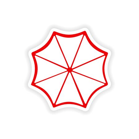 icon sticker realistic design on paper sun umbrellaのイラスト素材