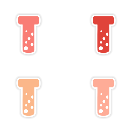 assembly realistic flask sticker design on paperのイラスト素材