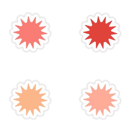 assembly realistic sun sticker design on paperのイラスト素材