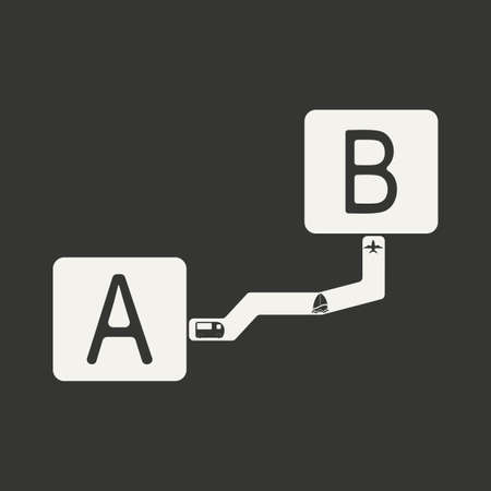 Flat in black and white mobile application distanceのイラスト素材