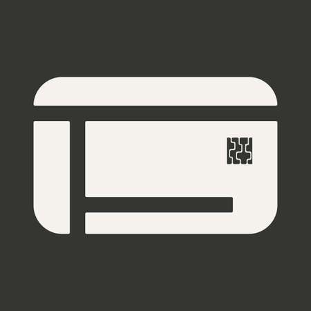 Flat in black and white mobile application chip cardのイラスト素材