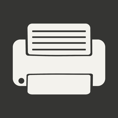 Flat in black and white mobile application printerのイラスト素材