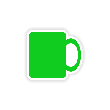 icon sticker realistic design on paper cofee cupのイラスト素材